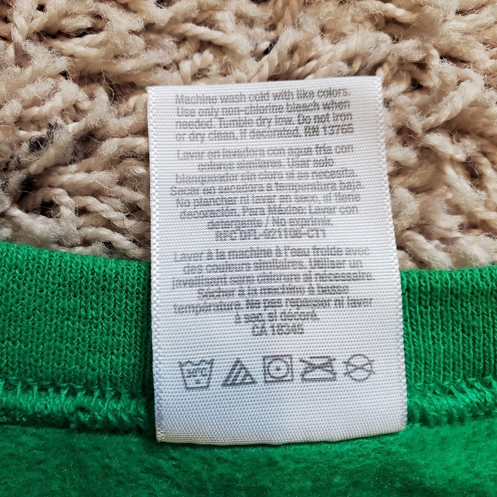 Meowy Christmas Cat Ugly Sweatshirt Unisex Crewneck Size 2XL Green Santa Hat - Picture 6 of 11